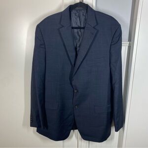 Lauren Ralph Lauren Navy windowpane 100% Wool two button Sport Coat size‎ 48L